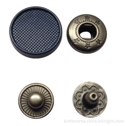 Spring Snap Button with Net Design, Made of Alloy